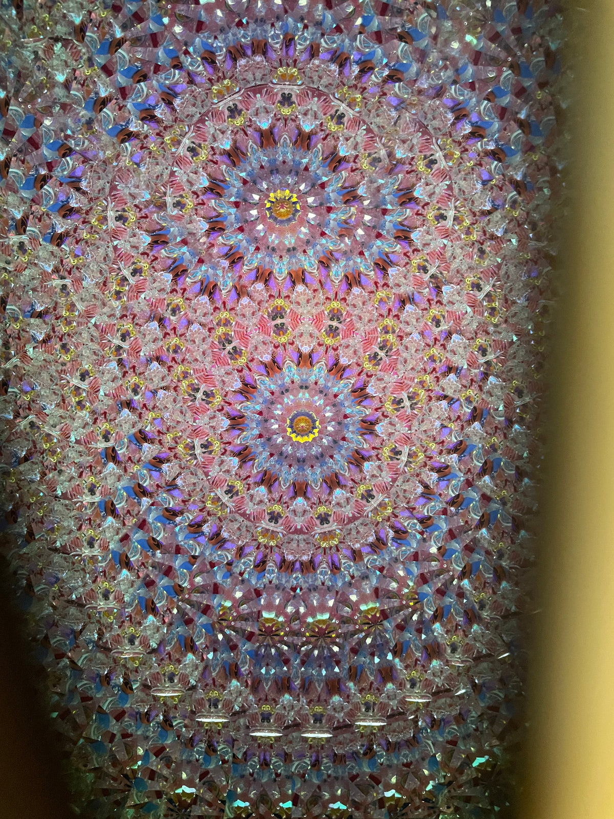 Wooden Kaleidoscope, Handheld in Quilted Sapele By Artists Carol and Mark Reynolds.