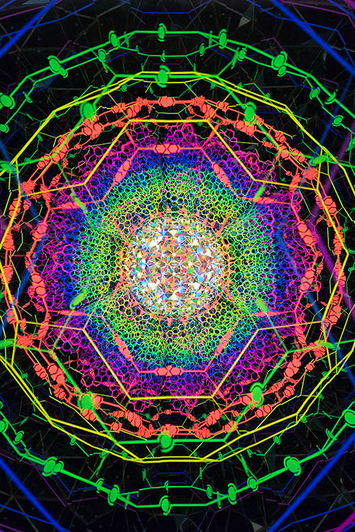 8 Inch Tall Kaleidoscope in Blue Stained Glass By Max of Spiriscope.