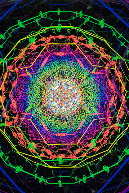 8 Inch Tall Kaleidoscope in Blue Stained Glass By Max of Spiriscope.
