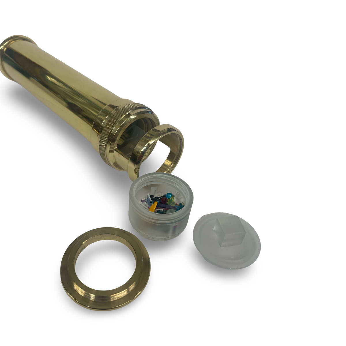 Brass Interchangeable "Deluxe" with 1 removable Fillable cell and wooden stand By USA Artist Karl Schilling. KTU Exclusive.