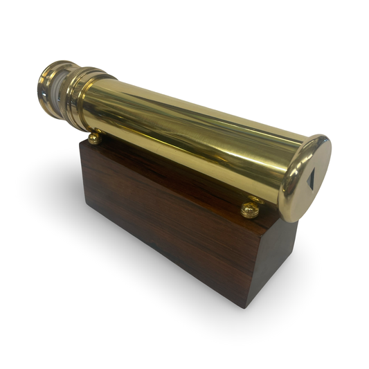 Brass Interchangeable "Deluxe" with 1 removable Fillable cell and wooden stand By USA Artist Karl Schilling. KTU Exclusive.