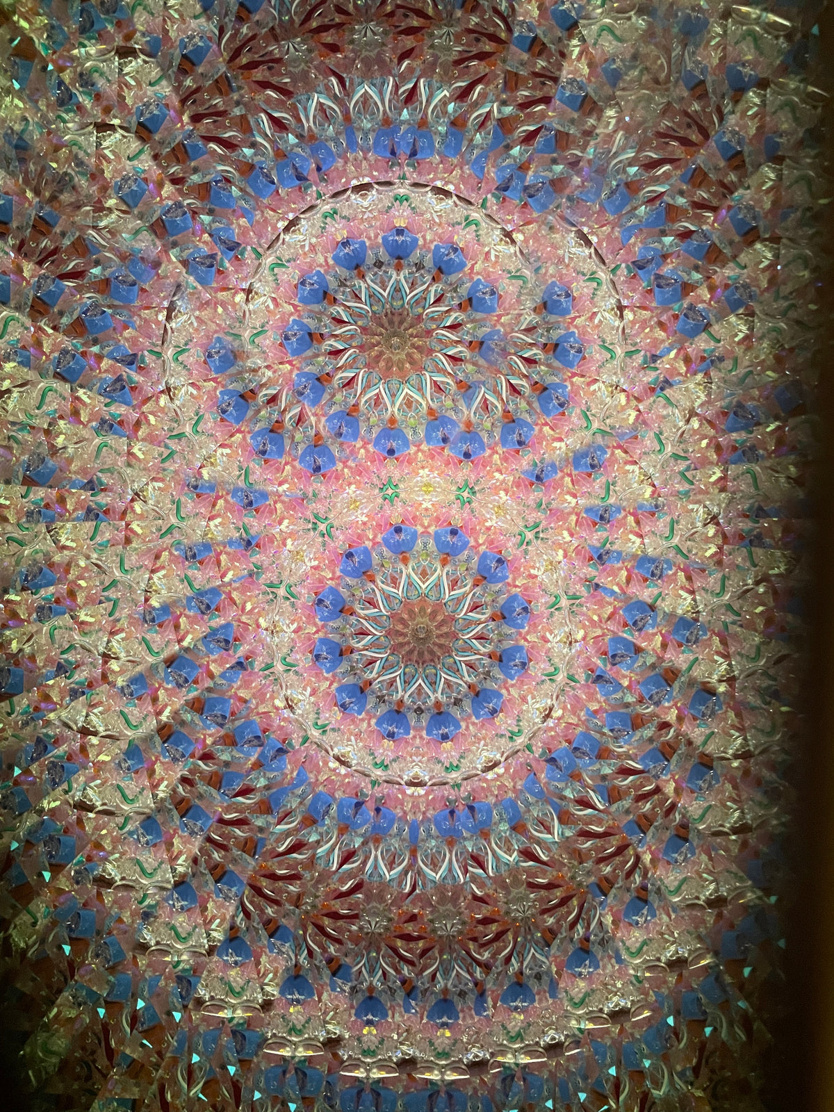 Wooden Kaleidoscope, Handheld in Quilted Sapele By Artists Carol and Mark Reynolds.