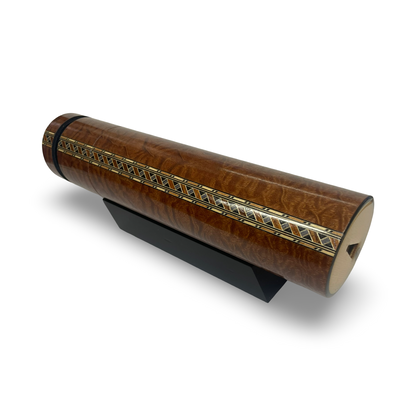Wooden Kaleidoscope, Handheld in Quilted Sapele By Artists Carol and Mark Reynolds.