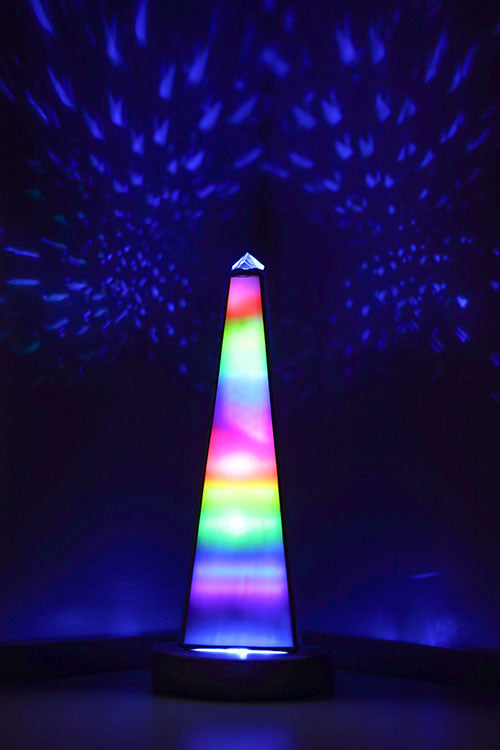 8 Inch Tall Kaleidoscope in Blue Stained Glass By Max of Spiriscope.