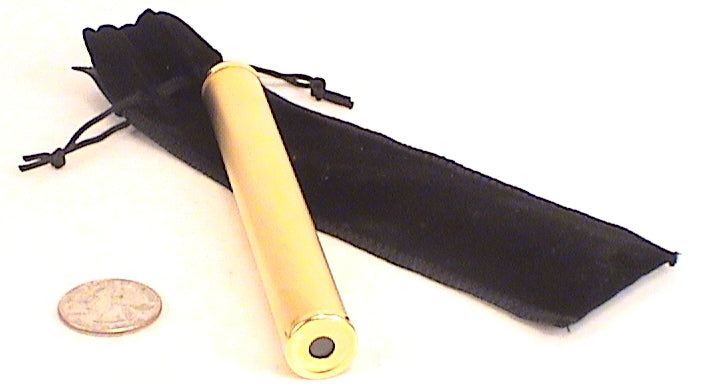 Brushed Brass Pocket Kaleidoscope with Black Bag. main image