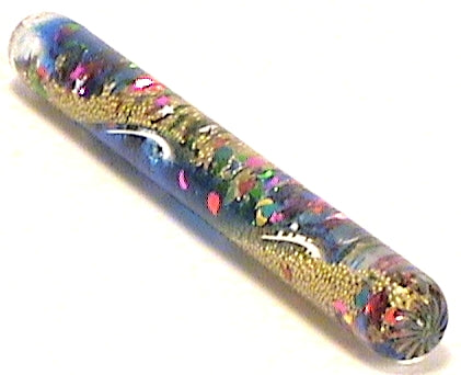 Extra Kaleidoscope Wands 5 1/8 inches long by 5/8 inches in diameter in Blue and Gold Spiral main image
