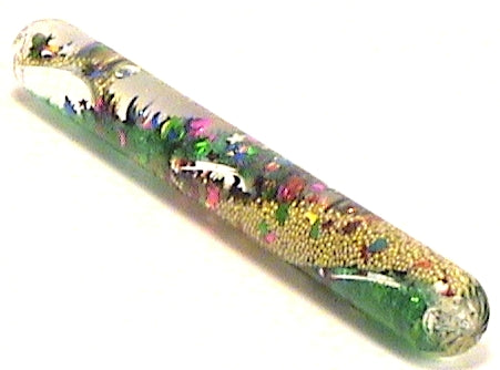 Extra Kaleidoscope Wands 5 1/8 inches long by 5/8 inches in diameter in Green and Gold Spiral main image