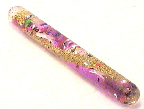 Extra Kaleidoscope Wands 5 1/8 inches long by 5/8 inches in diameter in Purple and Gold Spiral. main image