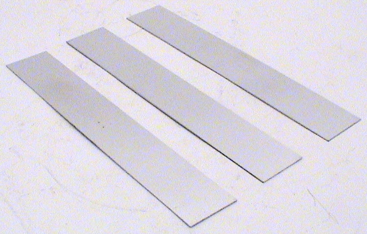 Front Surface Mirror Acrylic Strips 3 Pieces Per Unit ordered. Size is 6 1/2 inches Long 1 1/8" wide 1mm thick. main image