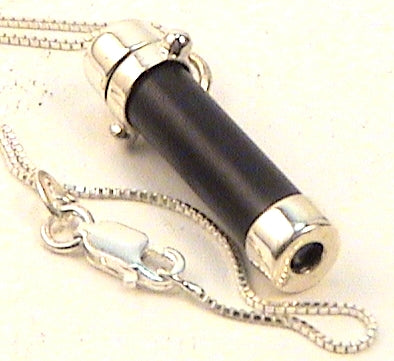 Sterling silver and Black Anodized Aluminum Kaleidoscope Necklace - Kaleidoscopes To You main image