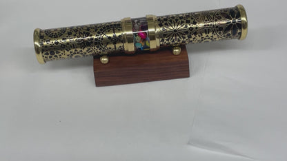 Wedding Kaleidoscope in Brass with Metal Stand By Artist Karl Schilling.