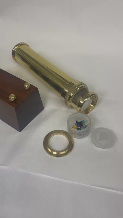 Brass Interchangeable "Deluxe" with 1 removable Fillable cell and wooden stand By USA Artist Karl Schilling. KTU Exclusive.
