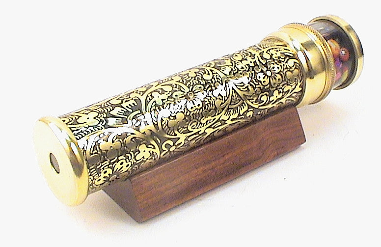 Brass Kaleidoscope, "Small Brass Floral Gardens Oil "  designed new in 2024 By Artist Karl Schilling. main image