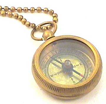 Compass Necklace with Infinity Brass Chain  Stylish and Functional Jewelry main image
